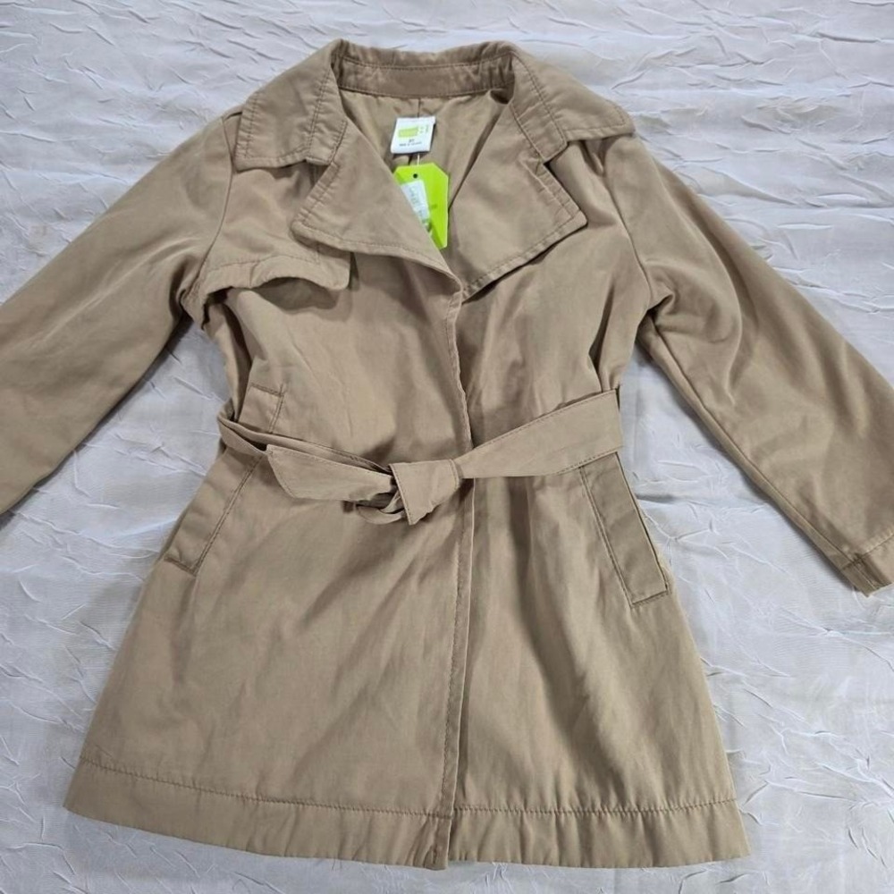 Crazy 8 Toddler Girl Khaki Trench Coat Belted Classic Academia Tan Jacket 2T NEW